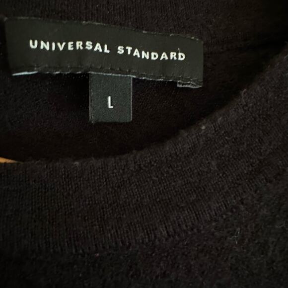 Universal Standard Mixed Media Back Button Top Sz Large (22-24) Wool Blend Black - Picture 6 of 7